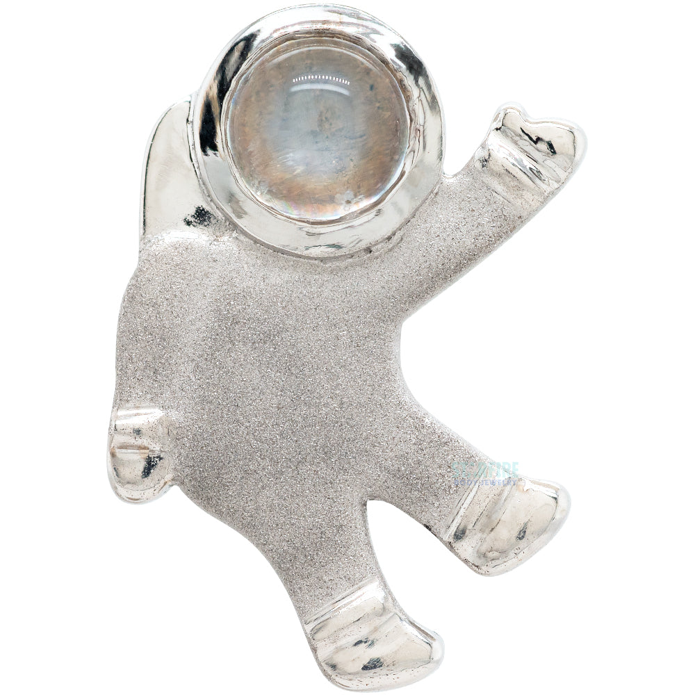 "Astro" Threaded End in Gold & Platinum with Rainbow Moonstone