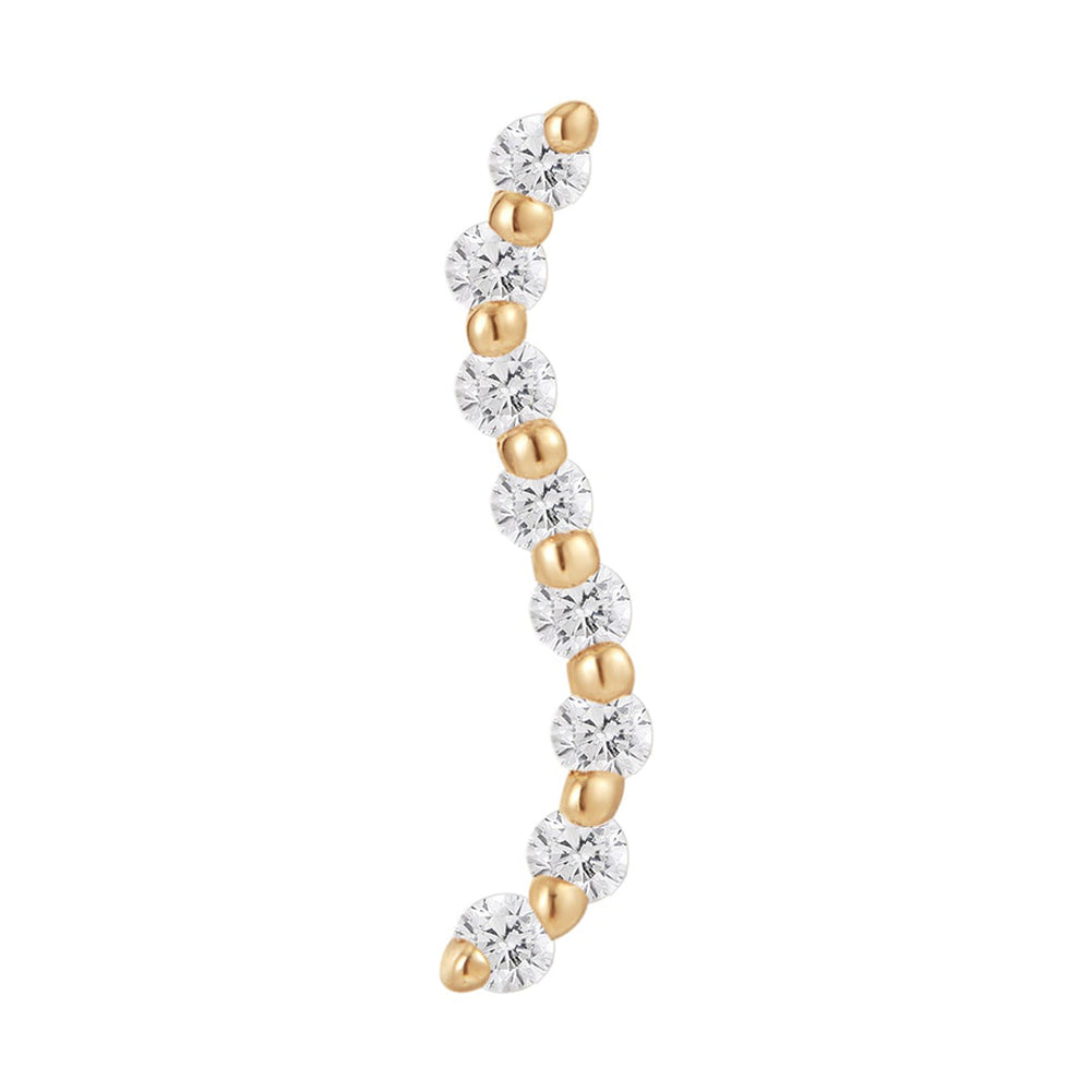 threadless: "Wisp" End in Gold with White CZ's