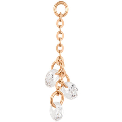 "Cry Baby" Chain Charm in Gold with White CZ's