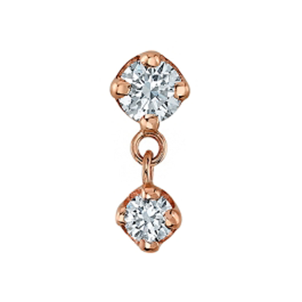 "Duet" Threaded End in Gold with DIAMONDS
