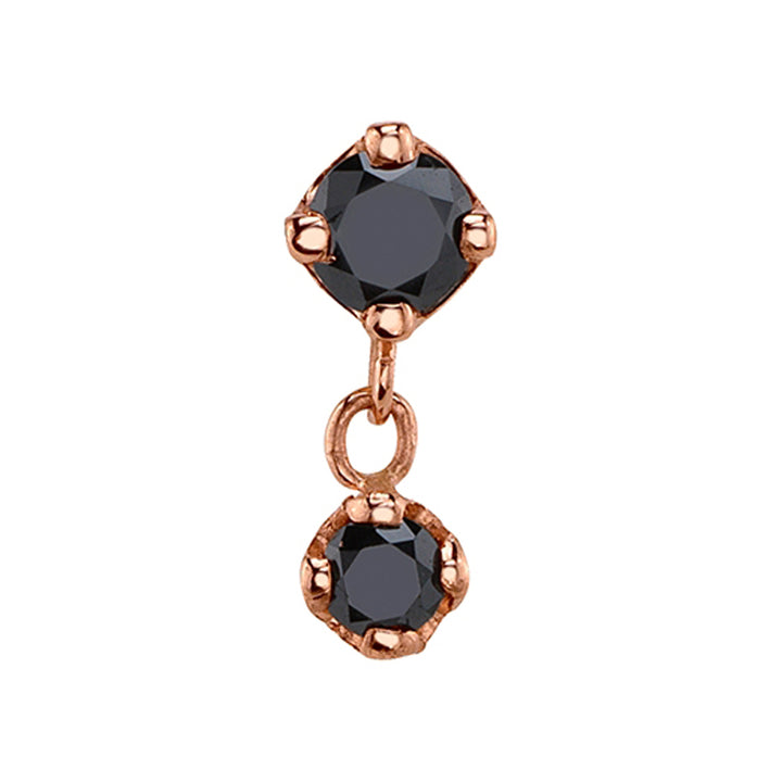 "Duet" Threaded End in Gold with Black Diamonds