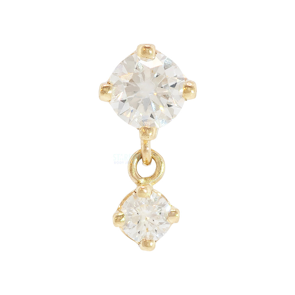 "Duet" Threaded End in Gold with DIAMONDS