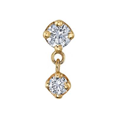 threadless: "Duet" Pin in Gold with DIAMONDS