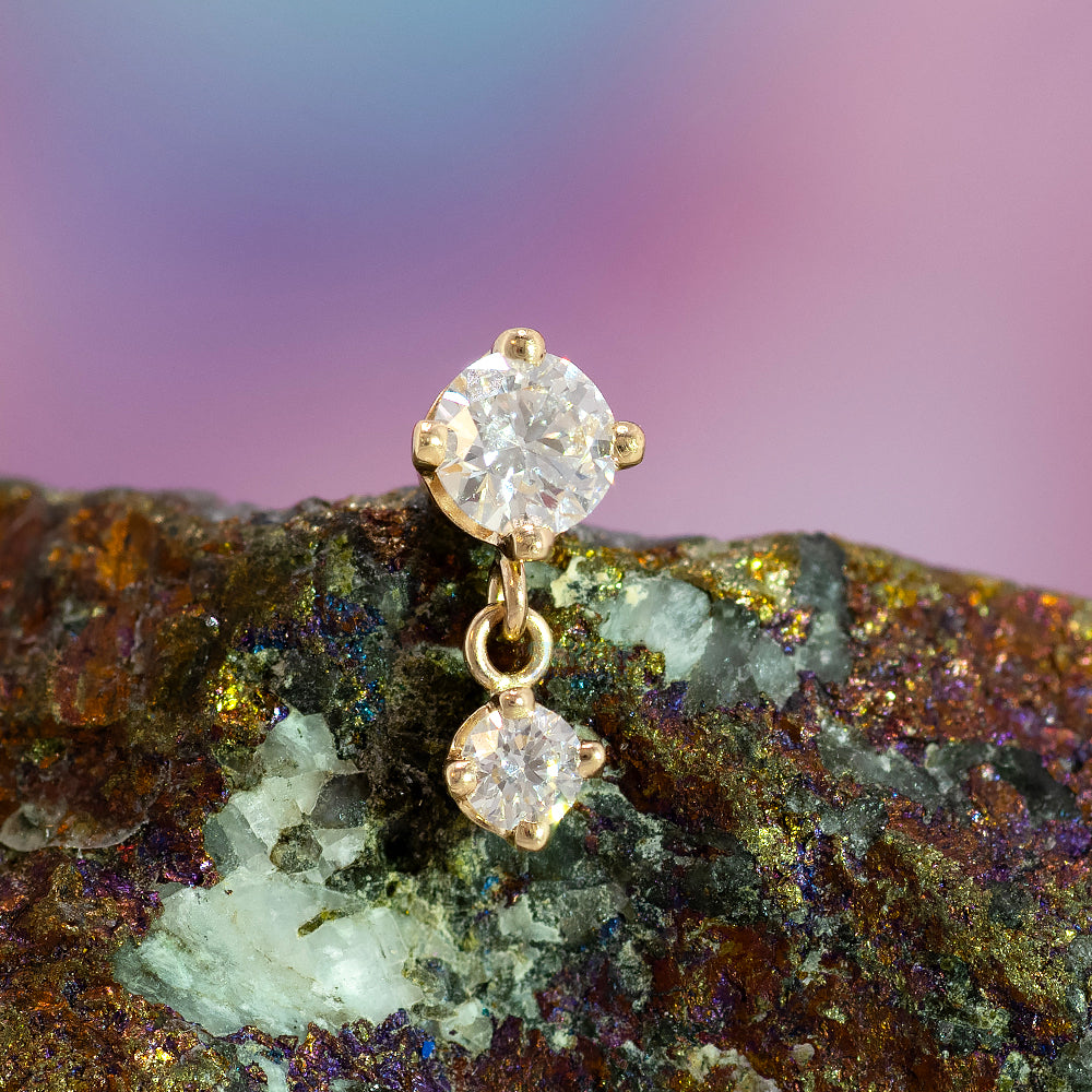 threadless: "Duet" Pin in Gold with DIAMONDS