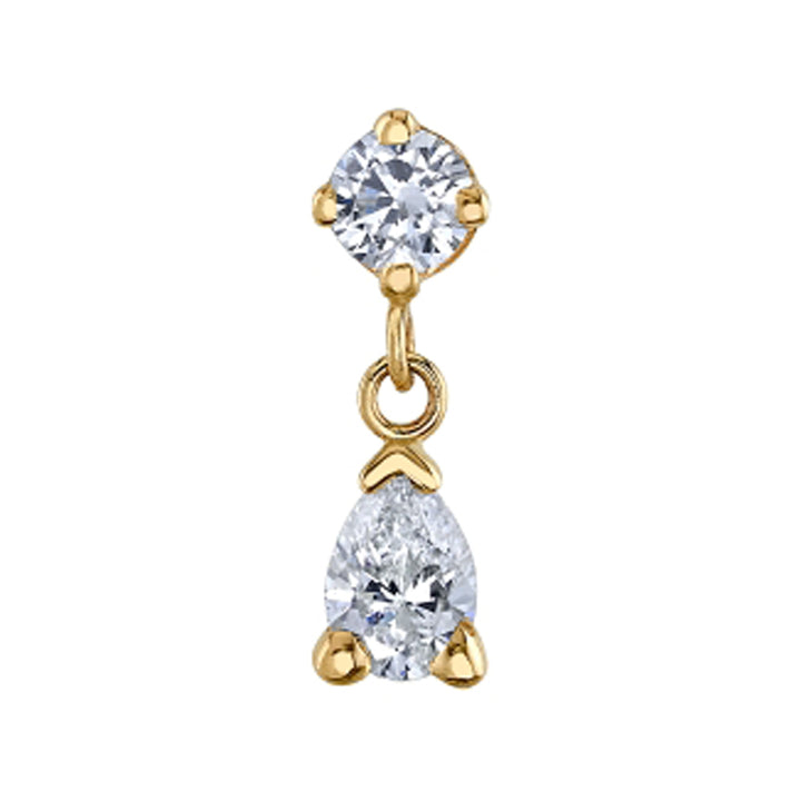 "Echo" Threaded End in Gold with White CZ's