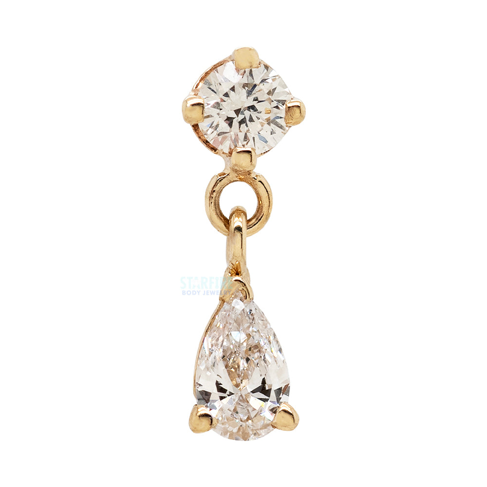 "Echo" Threaded End in Gold with DIAMONDS