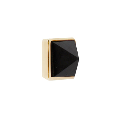 threadless: Pyramid Bezel Reverse Set End in Gold with Black Agate