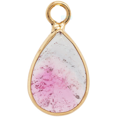 Watermelon Tourmaline Bezel Charm in Gold