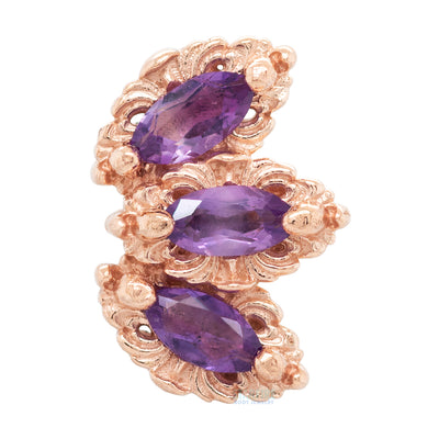 "Baroque" Threaded End in Gold with Amethyst