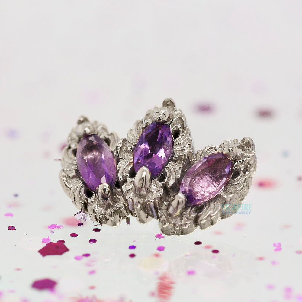 "Baroque" Threaded End in Gold with Amethyst