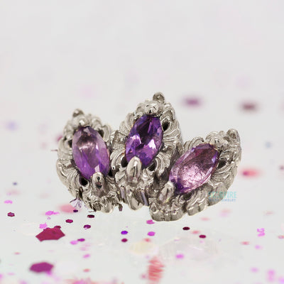 "Baroque" Threaded End in Gold with Amethyst