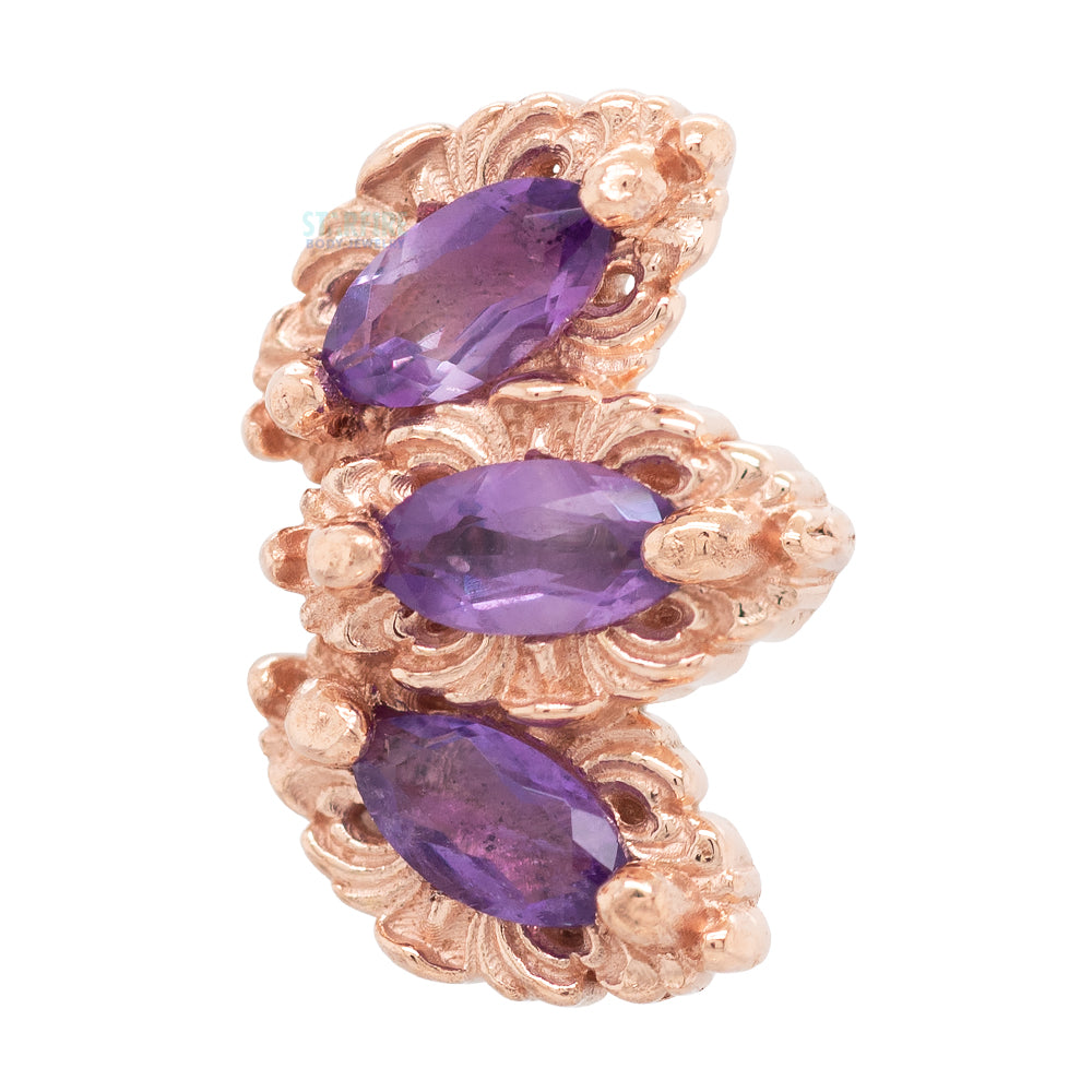 threadless: "Baroque" End in Gold with Amethyst