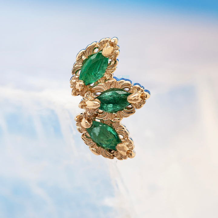 threadless: "Baroque" End in Gold with Emerald