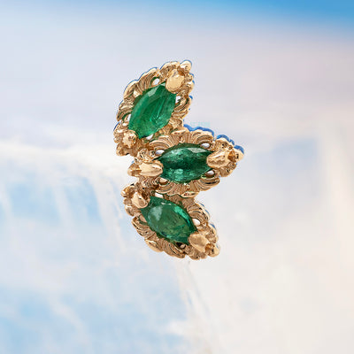 threadless: "Baroque" End in Gold with Emerald