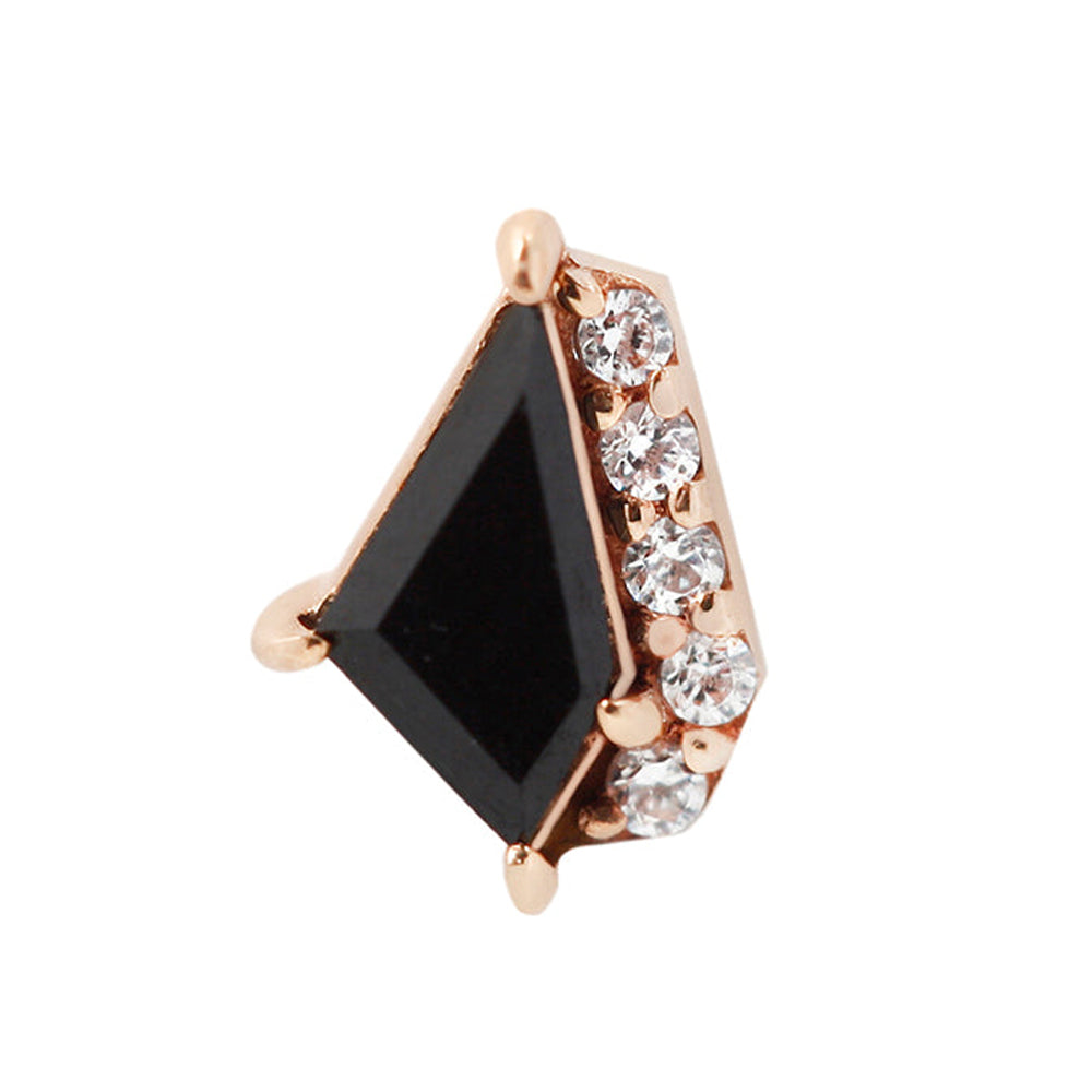 threadless: "Elevate" End in Gold with Black Spinel & CZ's