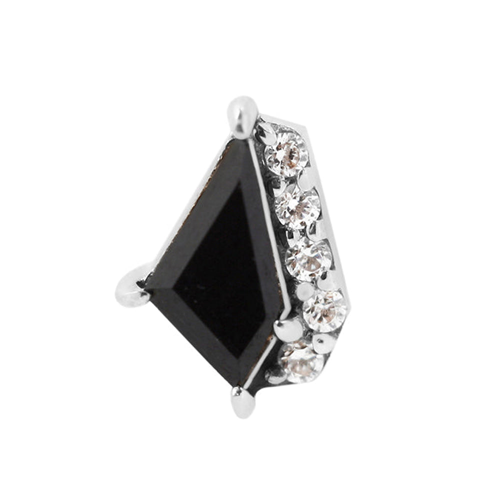 threadless: "Elevate" End in Gold with Black Spinel & CZ's