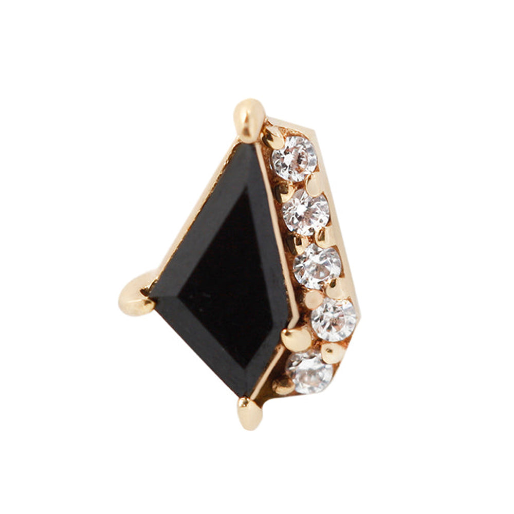 threadless: "Elevate" End in Gold with Black Spinel & CZ's