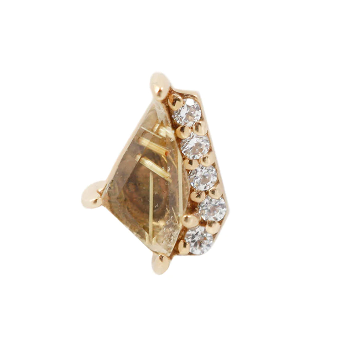 threadless: "Elevate" End in Gold with Rutilated Quartz & CZ's
