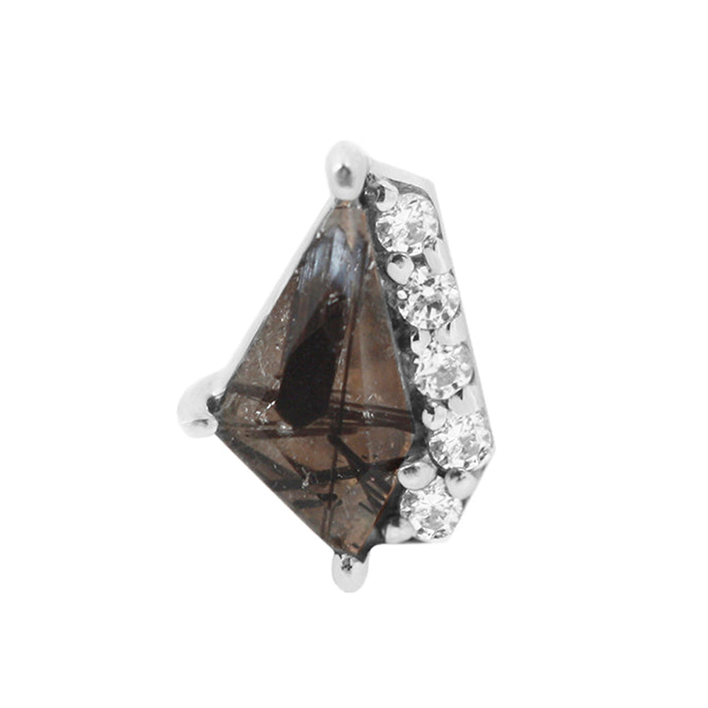 threadless: "Elevate" End in Gold with Tourmalated Quartz & CZ's