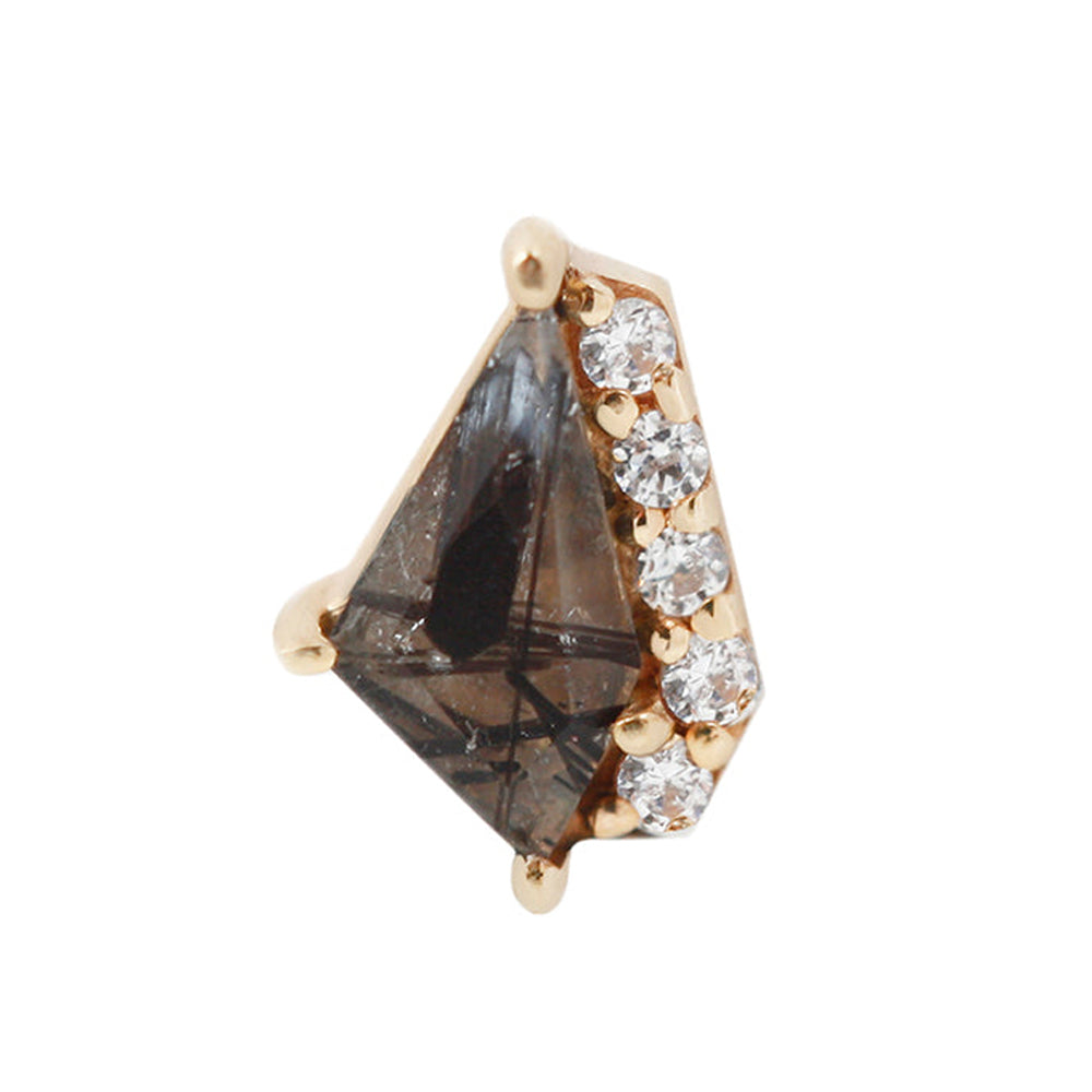 threadless: "Elevate" End in Gold with Tourmalated Quartz & CZ's