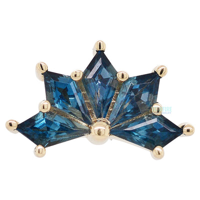 "Spirit" Threaded End in Gold with London Blue Topaz'