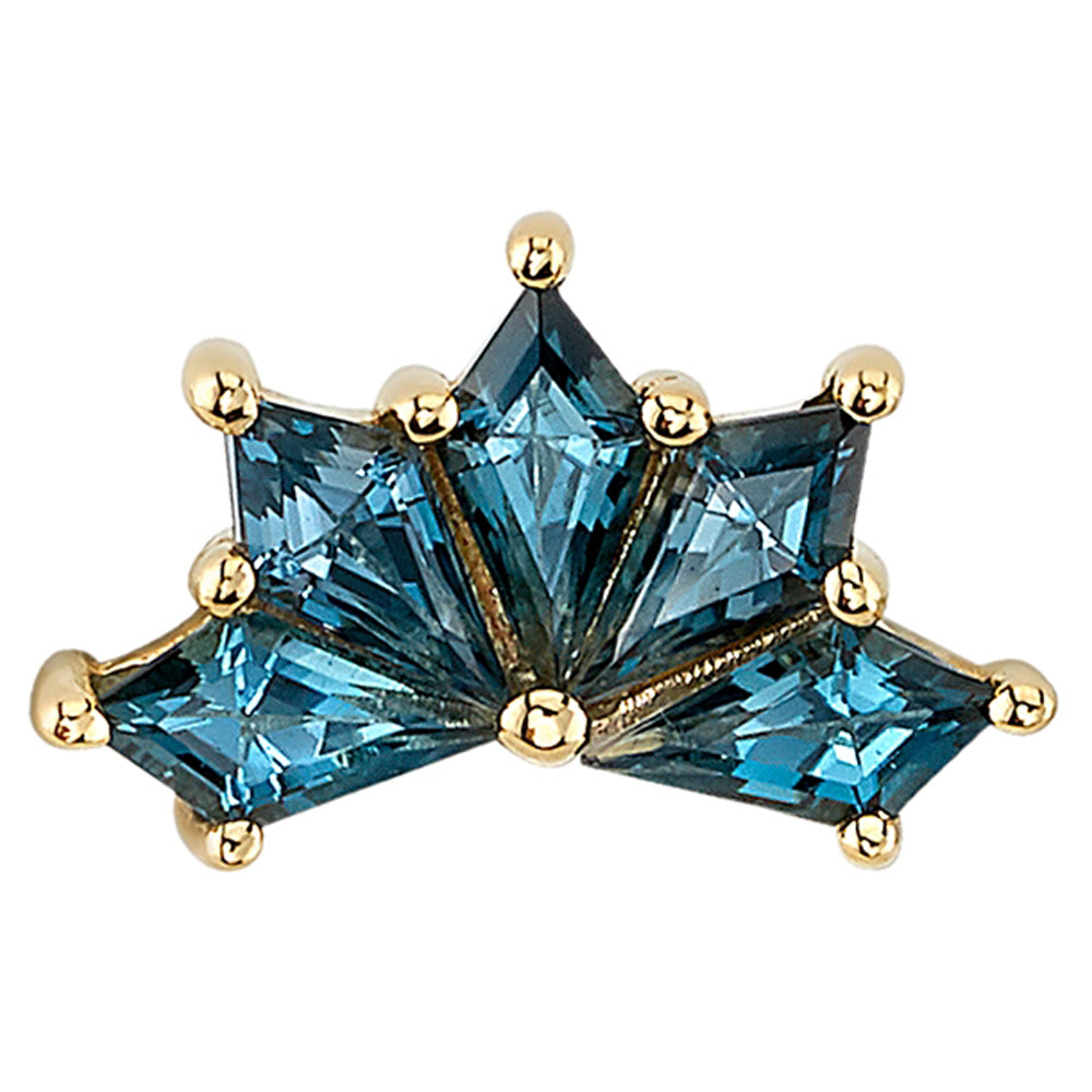 "Spirit" Threaded End in Gold with London Blue Topaz'