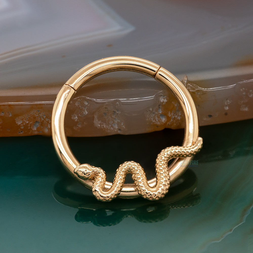 "Delicate Snake" Hinge Ring in Gold & Platinum