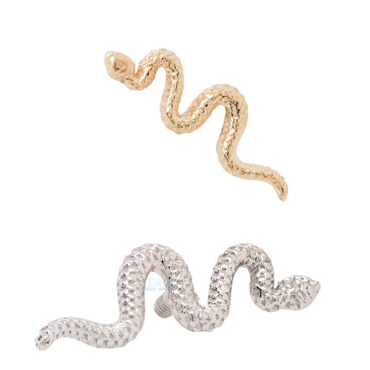 Tiny Delicate Snake Threaded End in Gold & Platinum