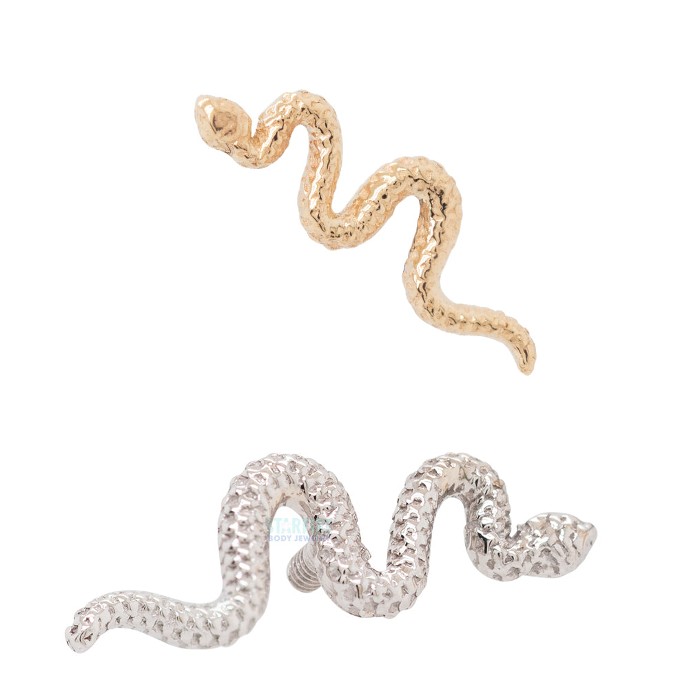 Tiny Delicate Snake Threaded End in Gold