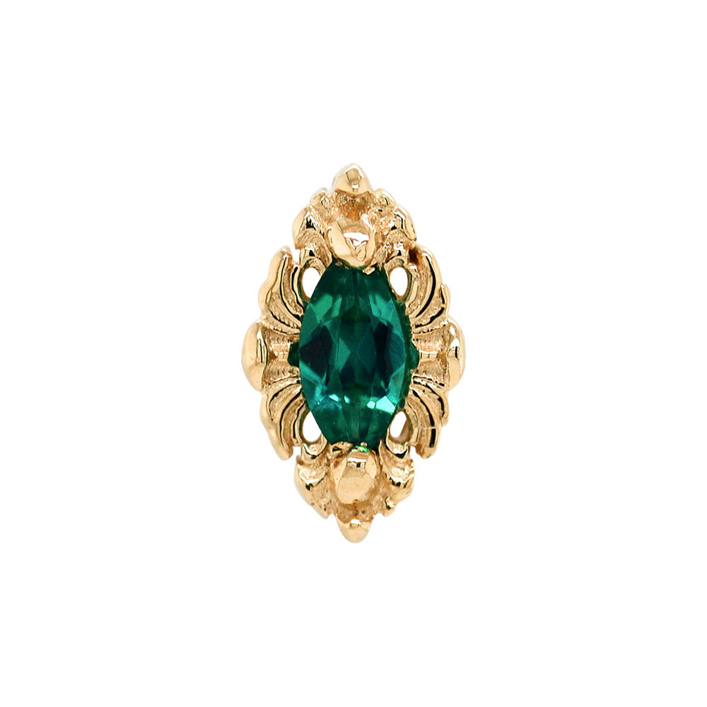 "Honor" Threaded End in Gold with Emerald