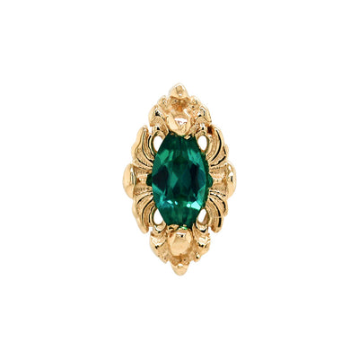"Honor" Threaded End in Gold with Emerald