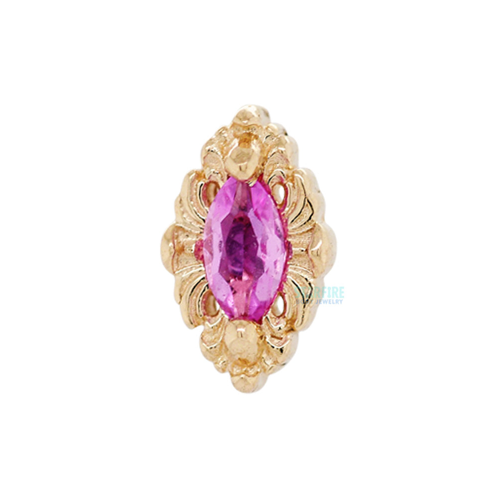 "Honor" Threaded End in Gold with Pink Sapphire