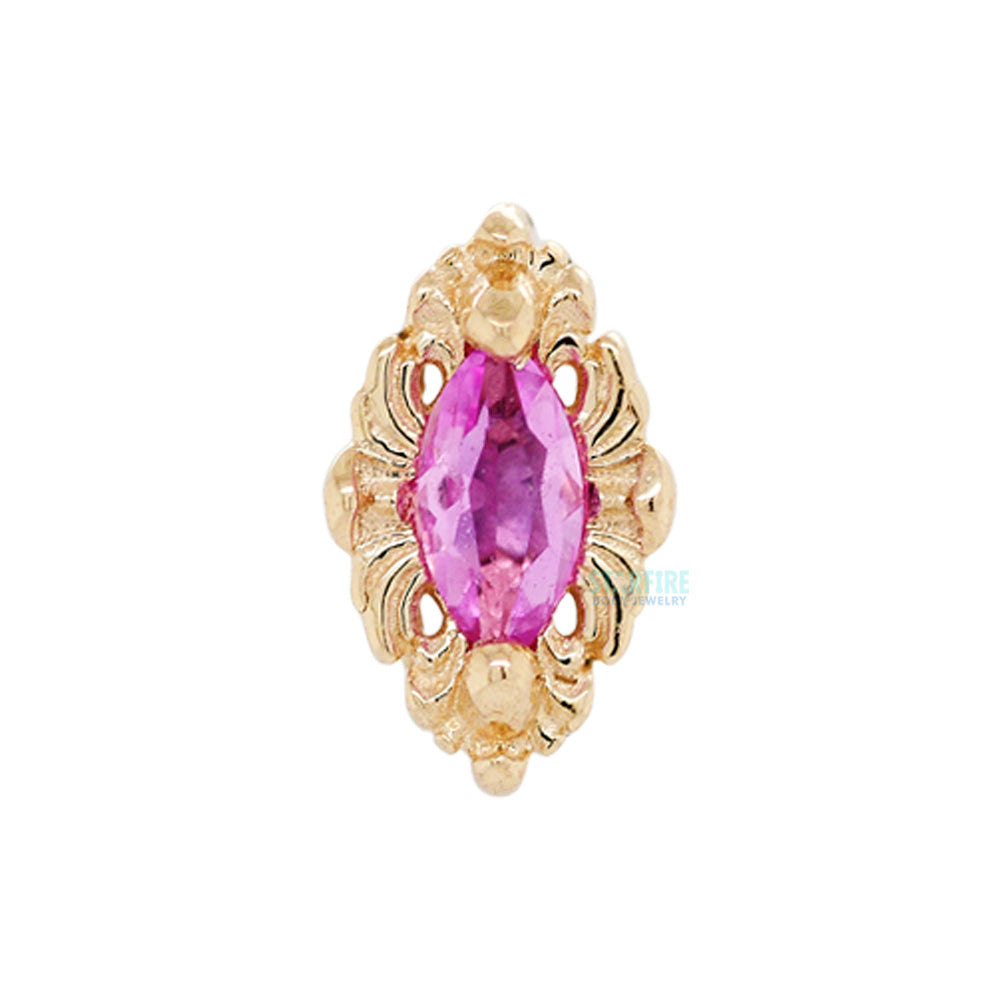 "Honor" Threaded End in Gold with Pink Sapphire