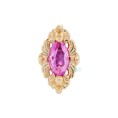 "Honor" Threaded End in Gold with Pink Sapphire