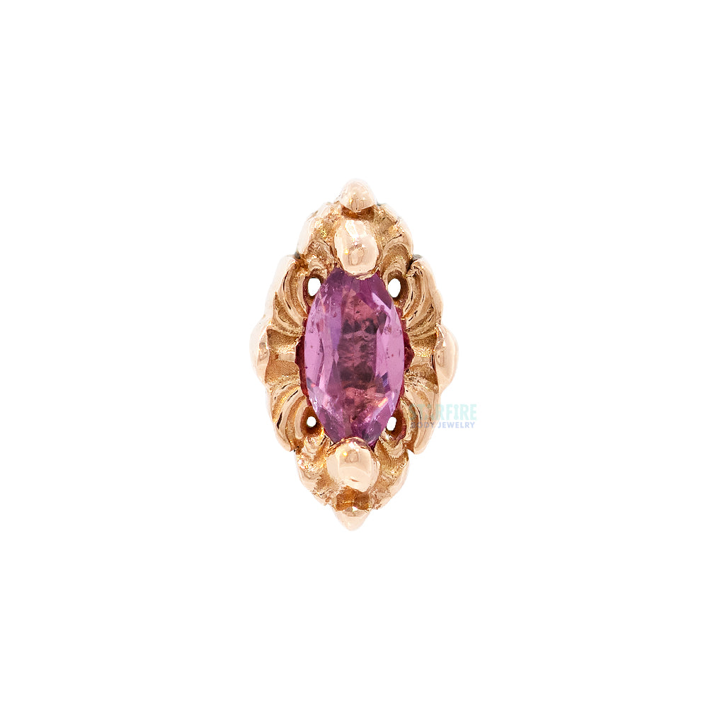 "Honor" Threaded End in Gold with Rhodolite