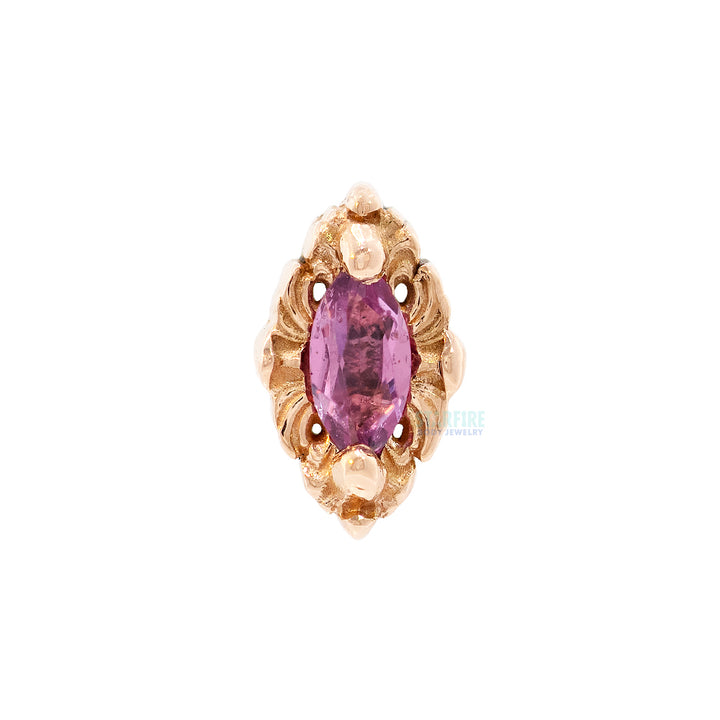 "Honor" Threaded End in Gold with Rhodolite