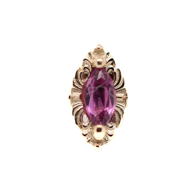 "Honor" Threaded End in Gold with Rhodolite