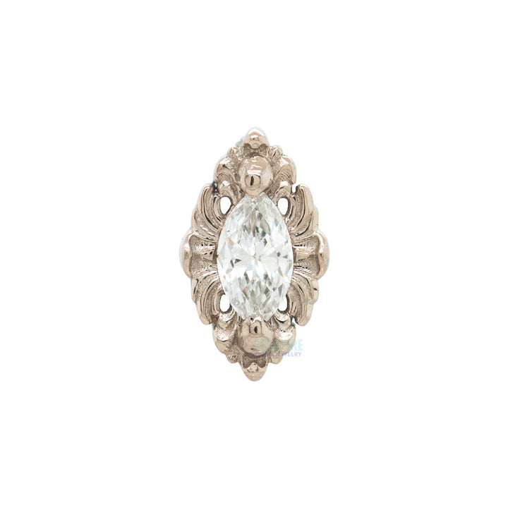 "Honor" Threaded End in Gold with White Diamond