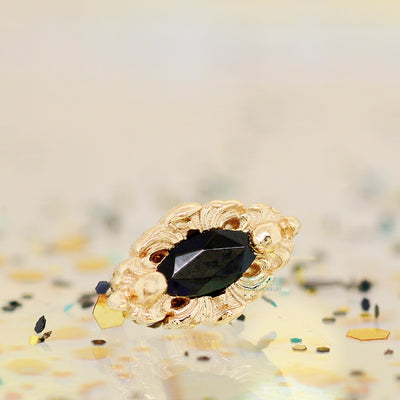 threadless: "Honor" End in Gold with Black Spinel