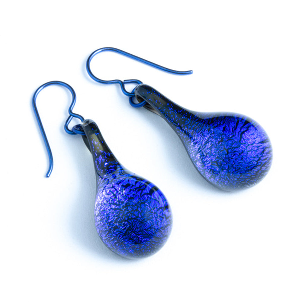 Dichroic Earrings - Blue Purple