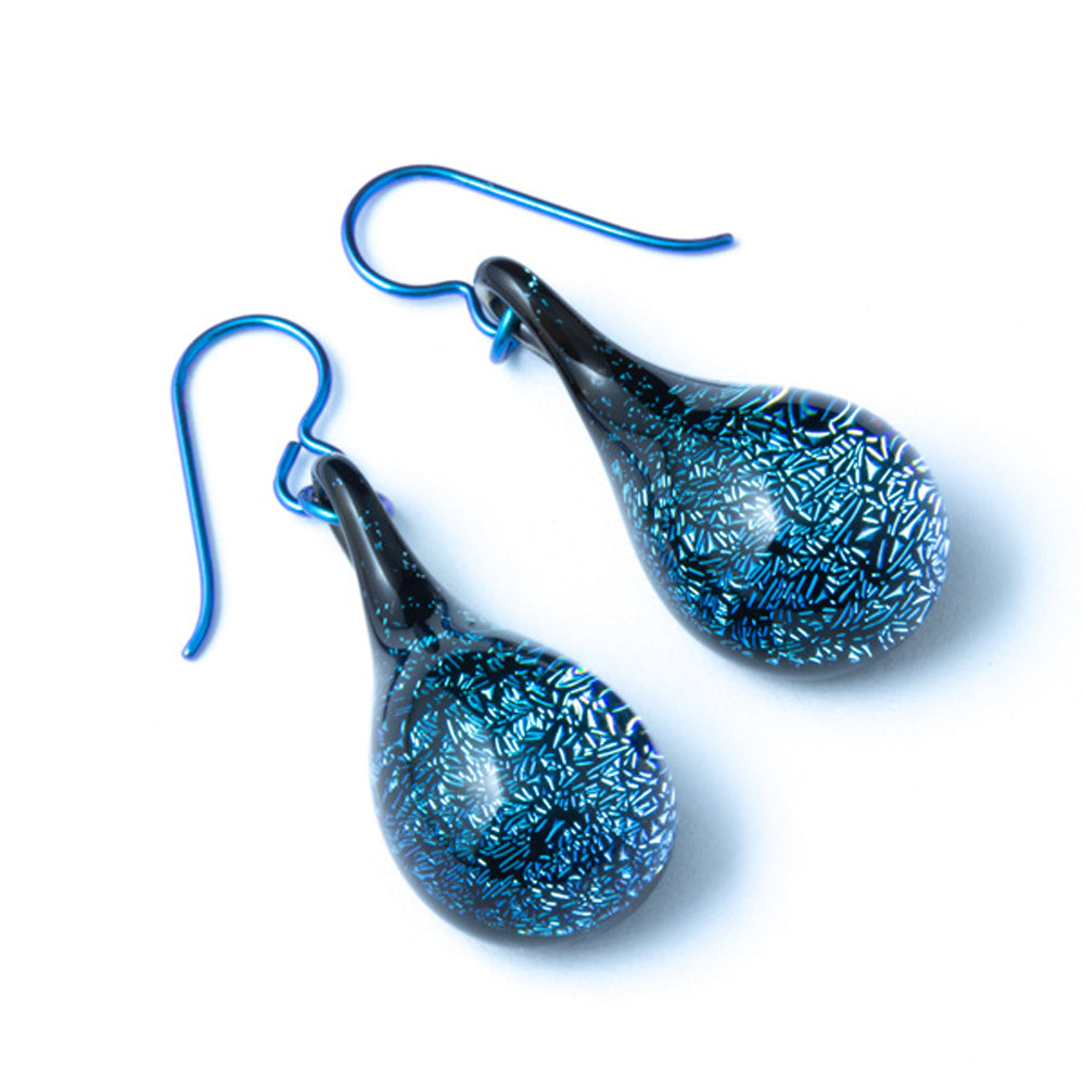 Dichroic Earrings - Blue