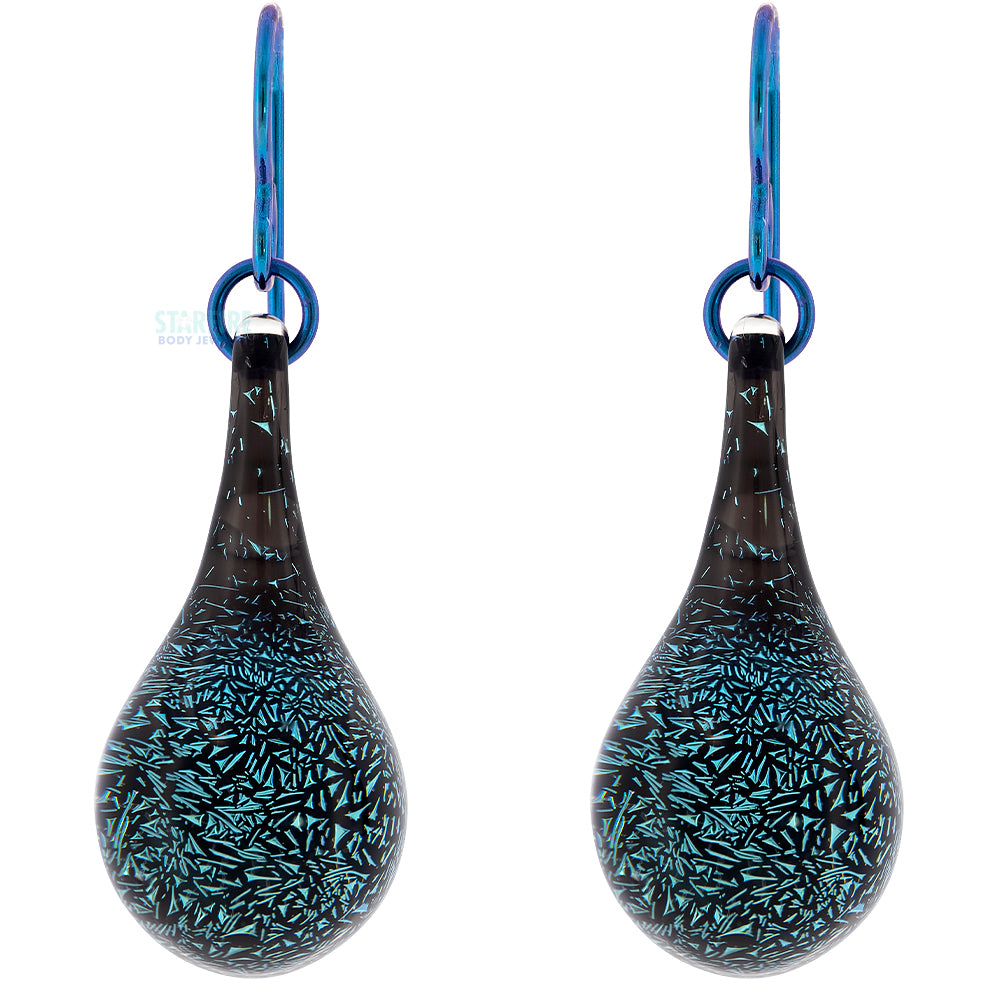 Dichroic Glass Earrings - Blue