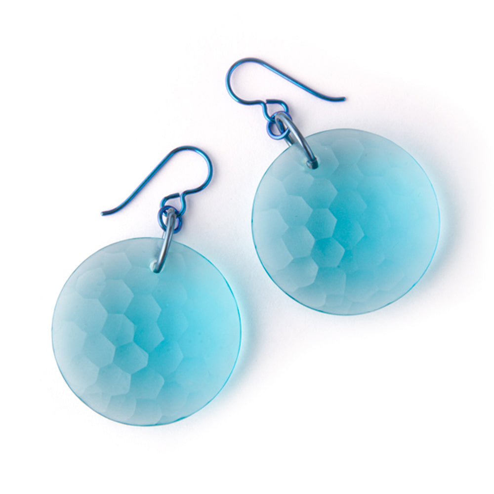 Solid Eclipse Martele Earrings - Turquoise