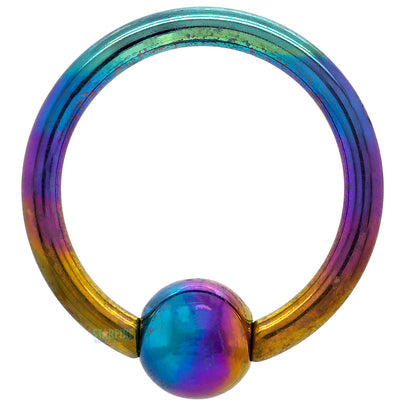 Titanium Ultra Premium Captive Bead Ring (CBR) - Rainbow
