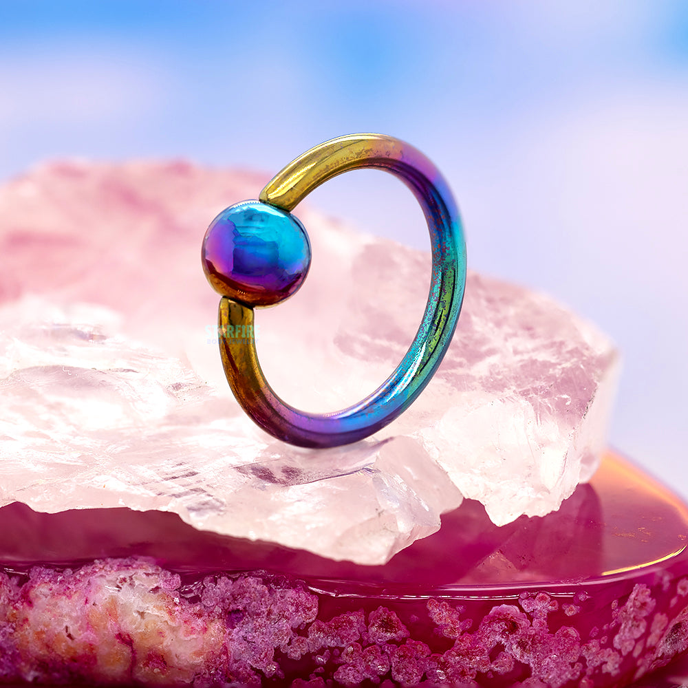 Titanium Ultra Premium Captive Bead Ring (CBR) - Rainbow