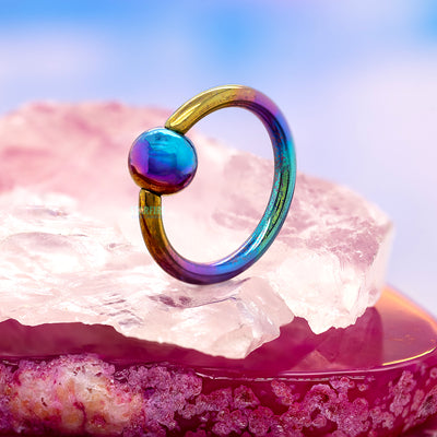 Titanium Ultra Premium Captive Bead Ring (CBR) - Rainbow
