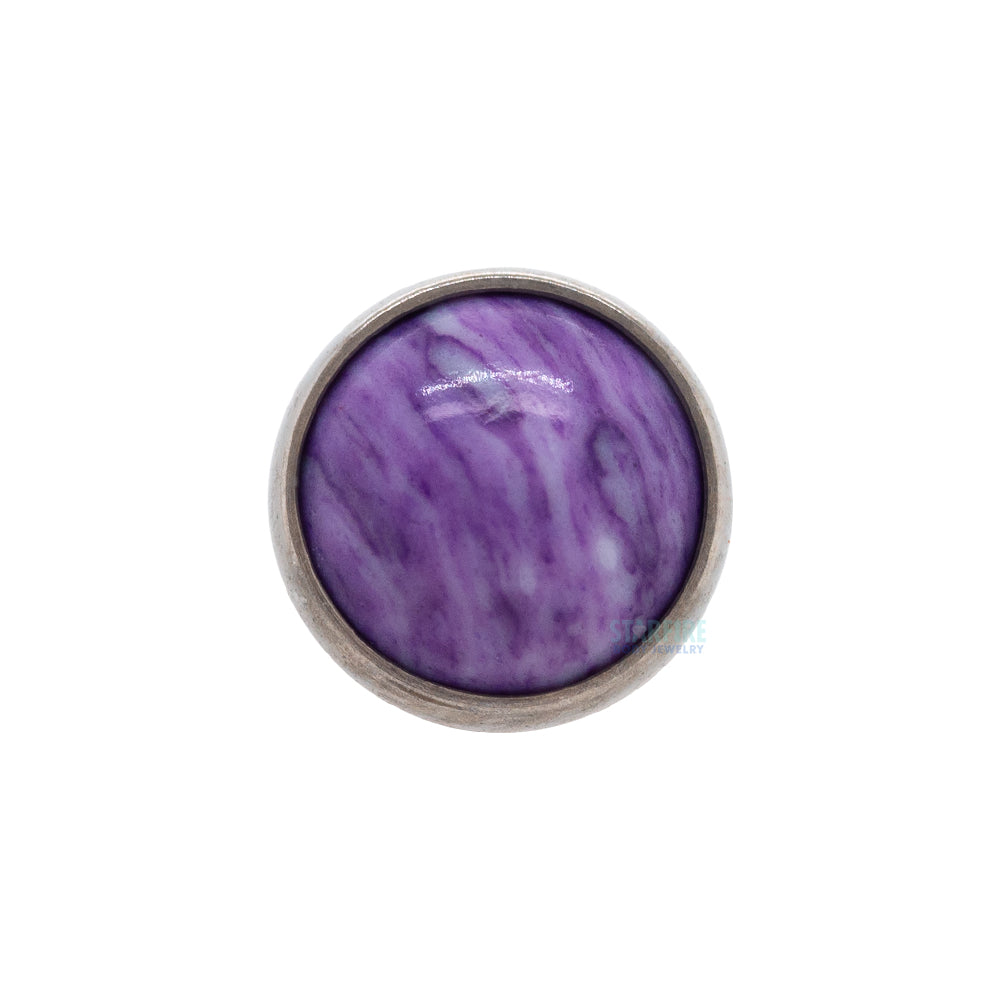 threadless: 2.5mm Bezel Set End with Stone Cabochon