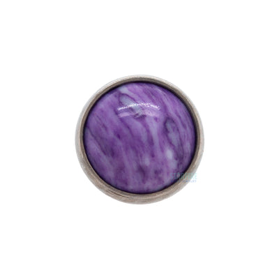 threadless: 3mm Bezel Set End with Stone Cabochon