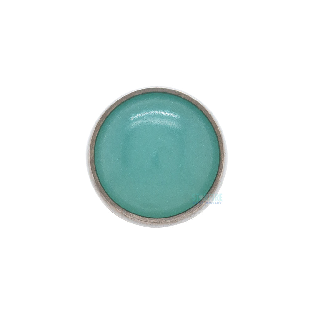 threadless: 4mm Bezel Set End with Stone Cabochon