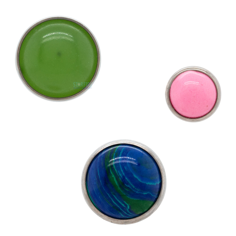 threadless: 5mm Bezel Set End with Stone Cabochon